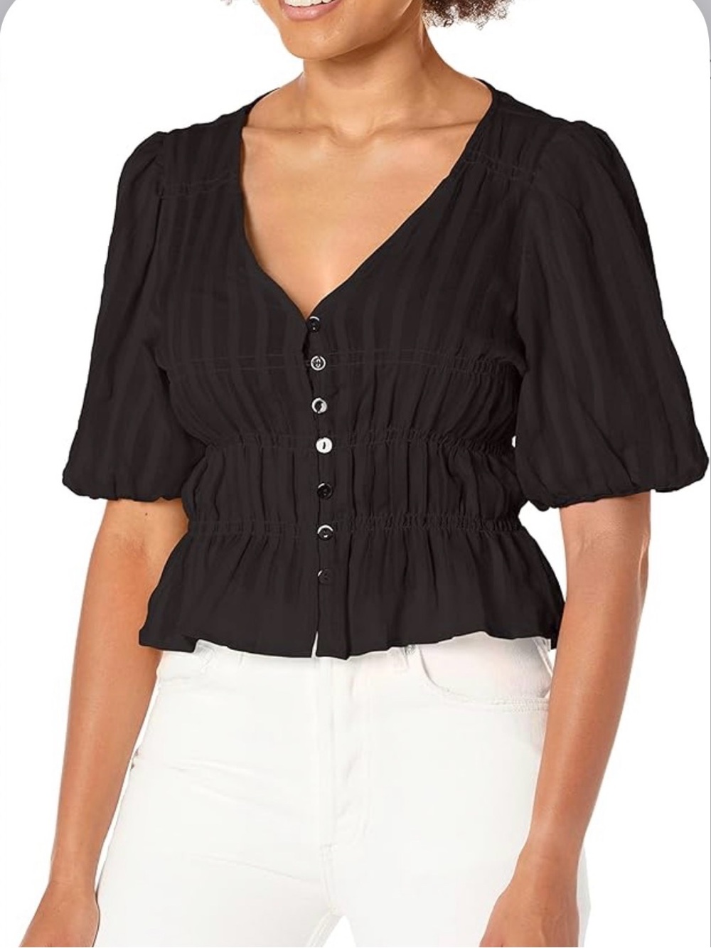 Steve Madden BB Dakota Puff Sleeve Top - Picture 1 of 8